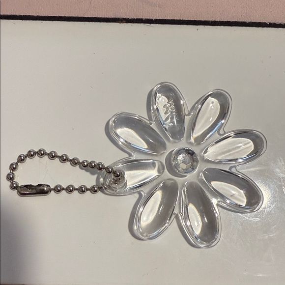 Coach Clear Flower Keychain Bag Charm - Picture 2 of 3